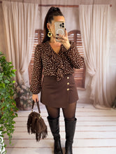 Charger l'image dans la galerie, Blouse chocolat à pois PAULETTE (36 au 48)