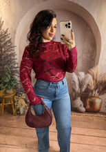 Charger l'image dans la galerie, Top en dentelle bordeaux ILONA (36 au 46)