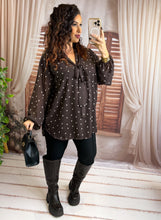Charger l'image dans la galerie, Blouse coeur chocolat MURIEL (38 au 48)