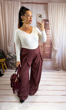 Charger l'image dans la galerie, Pantalon carreaux bordeaux LILI (36 au 40)