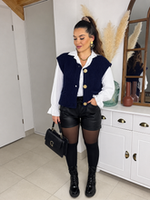 Charger l'image dans la galerie, Gilet sans manche boutons or bleu marine BILLIE (34 au 46)