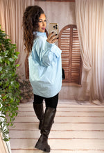 Charger l'image dans la galerie, Chemise oversize bleu EMMA (38 au 48)
