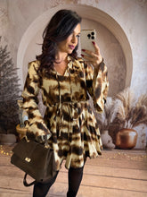 Charger l'image dans la galerie, Robe patineuse chocolat/beige AMBRE (34 au 42)