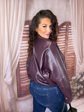 Charger l'image dans la galerie, Bombers simili cuir bordeaux ADÈLE (36 au 42)