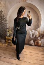 Charger l'image dans la galerie, Longue robe noir fendu AMARA (34 au 48)⭐️