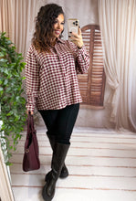 Charger l'image dans la galerie, Chemise large vichy bordeaux SYLVIE (40 au 48)