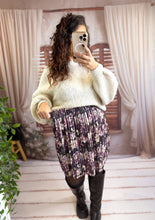 Charger l'image dans la galerie, Jupe courte plissée fleurie violet AUDREY (34 au 42)