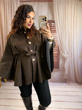 Charger l'image dans la galerie, Poncho en suédine chocolat MARIA (36 au 48)