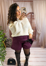 Charger l'image dans la galerie, Jupe/short en suédine bordeaux INDILA (36 au 50)