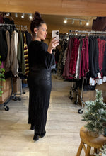 Charger l'image dans la galerie, Jupe sequin fendu noir PAOLA (34 au 40)