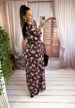 Charger l'image dans la galerie, Robe prune fleuri FILIPA (36 au 46)