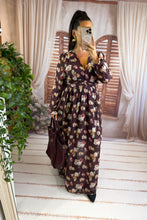 Charger l'image dans la galerie, Robe prune fleuri FILIPA (36 au 46)