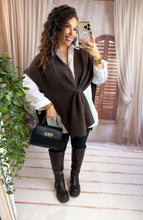 Charger l'image dans la galerie, Poncho uni marron foncé LANA (36 au 44)