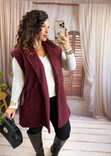 Charger l'image dans la galerie, Veste sans manches ceinture camel bordeaux JADI (36 au 44)
