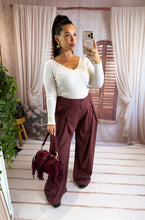 Charger l'image dans la galerie, Pantalon carreaux bordeaux LILI (36 au 40)