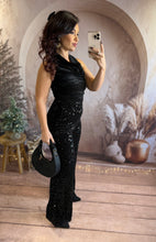 Charger l'image dans la galerie, Combinaison pantalon à sequin noir YAYA (36 au 40)