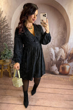 Charger l'image dans la galerie, Robe noir motif argenté ARIEL (36 au 48)