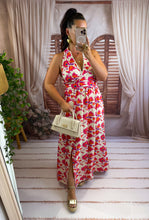 Charger l'image dans la galerie, Robe multi position dos nu fleuri rose et beige ASSIA (36 au 48) New