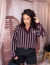 Charger l'image dans la galerie, Polo rayé bordeaux CAPUCINE (34 au 42)