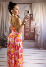 Charger l'image dans la galerie, Robe corail/jaune capri ( 36/38/40)