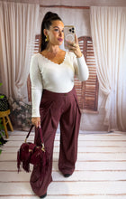 Charger l'image dans la galerie, Pantalon carreaux bordeaux LILI (36 au 40)