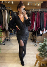Charger l'image dans la galerie, Jupe sequin fendu noir PAOLA (34 au 40)