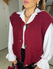 Charger l'image dans la galerie, Gilet sans manche boutons or bordeaux BILLIE (34 au 46)