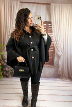 Charger l'image dans la galerie, Poncho en suédine noir MARIA (36 au 48)