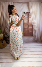 Charger l'image dans la galerie, Robe blanche fleuri orange ASTER dos nu  (34 au 46 ) New