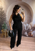 Charger l'image dans la galerie, Combinaison pantalon à sequin noir YAYA (36 au 40)