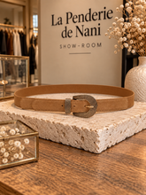 Charger l'image dans la galerie, Ceinture fine élastique camel CLÉO