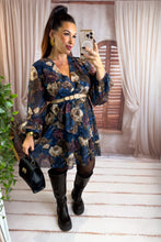 Charger l'image dans la galerie, Robe courte fleuri bleu LORIE (36 au 42)