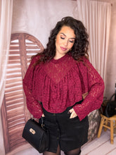 Charger l'image dans la galerie, Top dentelle bordeaux LYSANDRA (42 au 48)