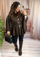 Charger l'image dans la galerie, Poncho en suédine chocolat MARIA (36 au 48)