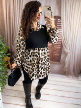 Charger l'image dans la galerie, Chemise léopard avec empiècement noir DOROTTA (38 au 46)