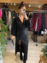 Charger l'image dans la galerie, Jupe sequin fendu noir PAOLA (34 au 40)