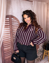 Charger l'image dans la galerie, Polo rayé bordeaux CAPUCINE (34 au 42)