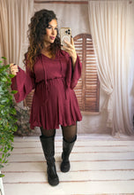 Charger l'image dans la galerie, Robe patineuse bordeaux KAILA (36 au 42)