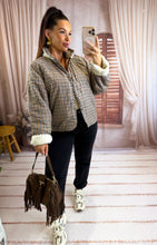 Charger l'image dans la galerie, Veste polaire réversible vichy chocolat CAMILLE (36 au 44 )
