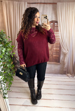 Charger l'image dans la galerie, Pull sans manches col V oversize bordeaux DAPHNÉE (40 au 50)