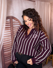 Charger l'image dans la galerie, Polo rayé bordeaux CAPUCINE (34 au 42)