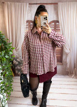 Charger l'image dans la galerie, Chemise large vichy bordeaux SYLVIE (40 au 48)