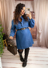 Charger l'image dans la galerie, Robe en jeans denim bleu DANA (36 au 48)