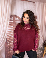 Charger l'image dans la galerie, Pull sans manches col V oversize bordeaux DAPHNÉE (40 au 50)