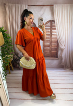 Charger l'image dans la galerie, Robe longue terracota CYRA (40 au 48) New reste 1 xl