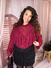 Charger l'image dans la galerie, Top dentelle bordeaux LYSANDRA (42 au 48)