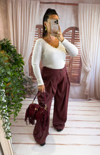 Charger l'image dans la galerie, Pantalon carreaux bordeaux LILI (36 au 40)