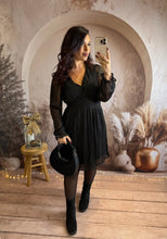 Charger l'image dans la galerie, Robe courte noir liseré pailleté MAÉLYS (36 au 48)⭐️