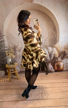 Charger l'image dans la galerie, Robe patineuse chocolat/beige AMBRE (34 au 42)