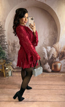 Charger l'image dans la galerie, Robe patineuse bordeaux/rouge AZIA (34 au 42)